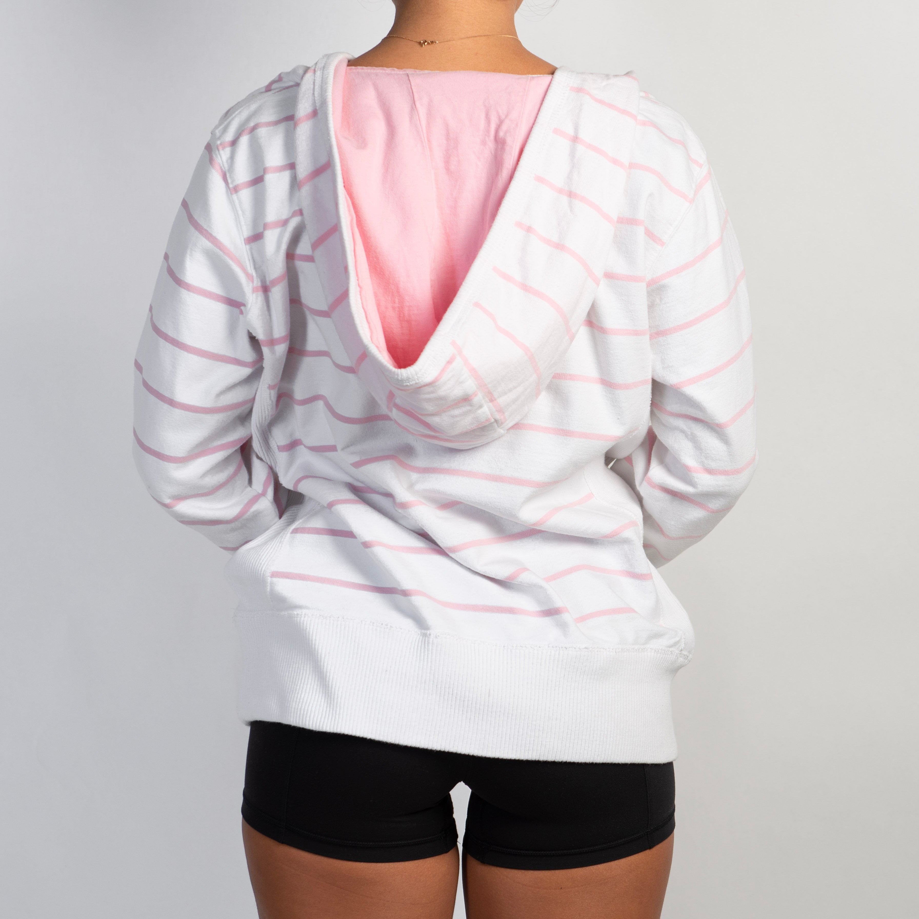 WHITE STRIPE HOODIE