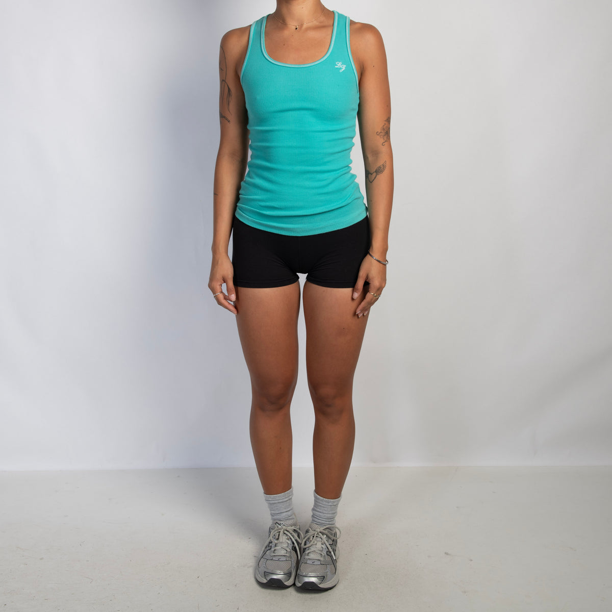 TURQUOISE COTTON TANK TOP