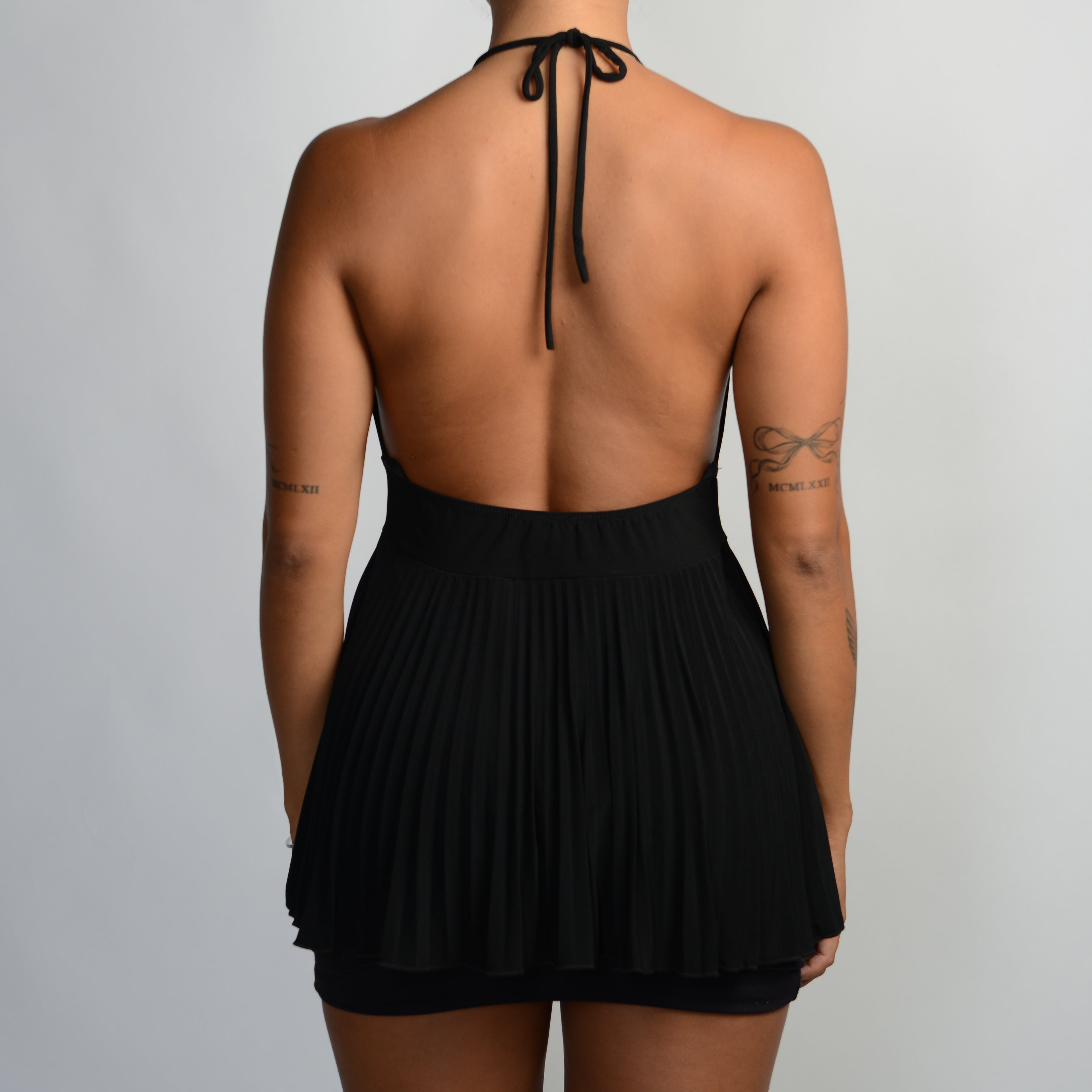 BLACK BABYDOLL HALTER TOP