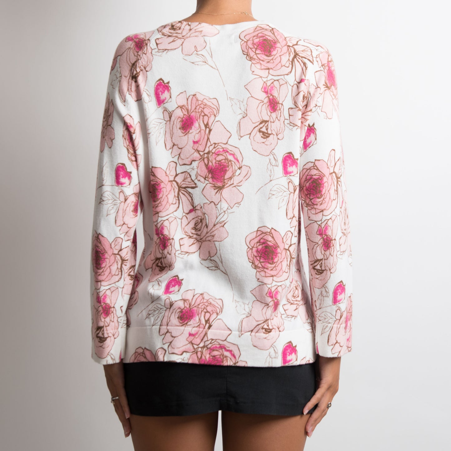 CARDIGAN LÉGER À FLEURS ROSE