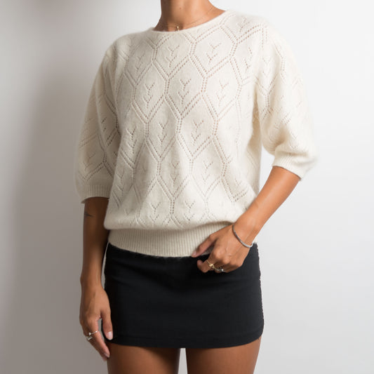 CREAM POINTELLE KNIT