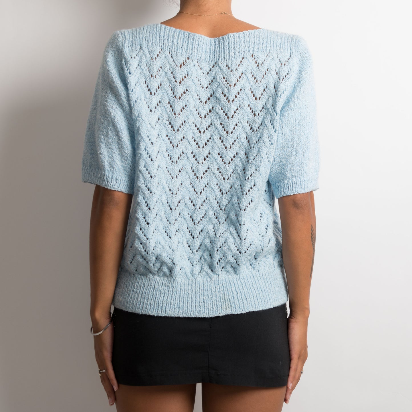 BLUE POINTELLE KNIT