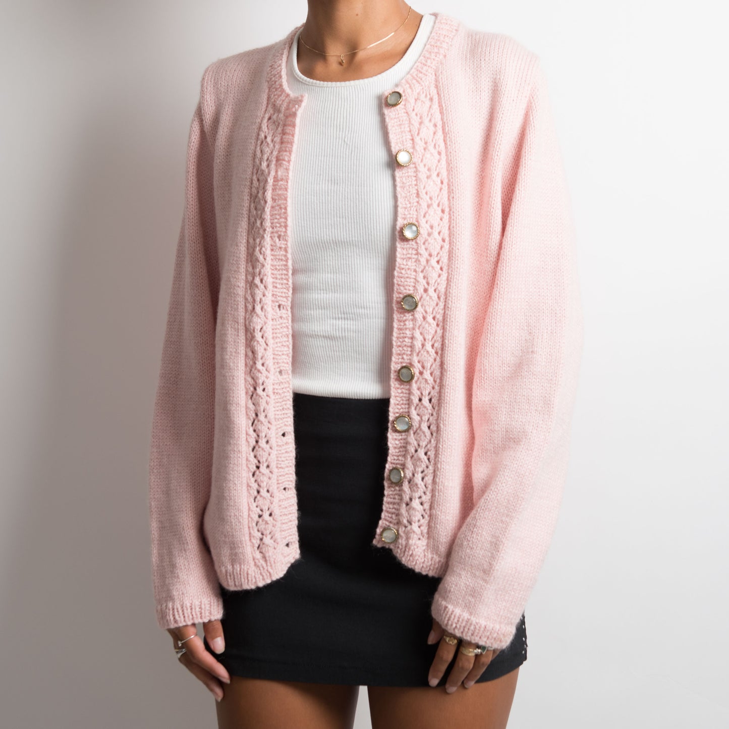 PINK KNIT CARDIGAN