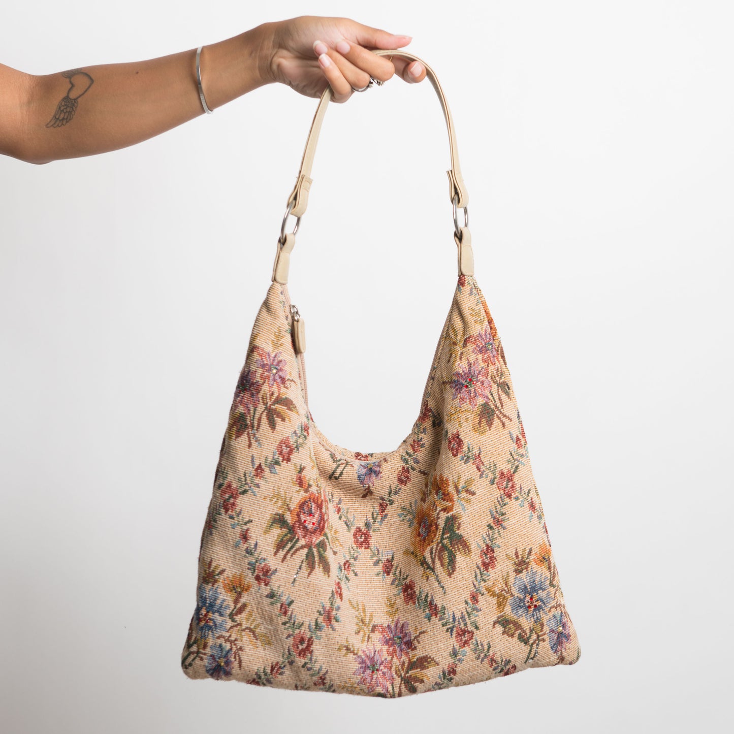 FLORAL TAPESTRY HANDBAG