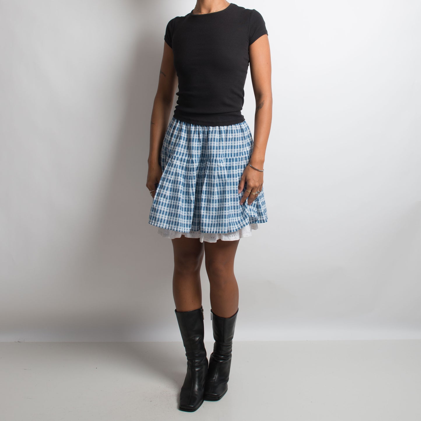 GINGHAM MINI SKIRT