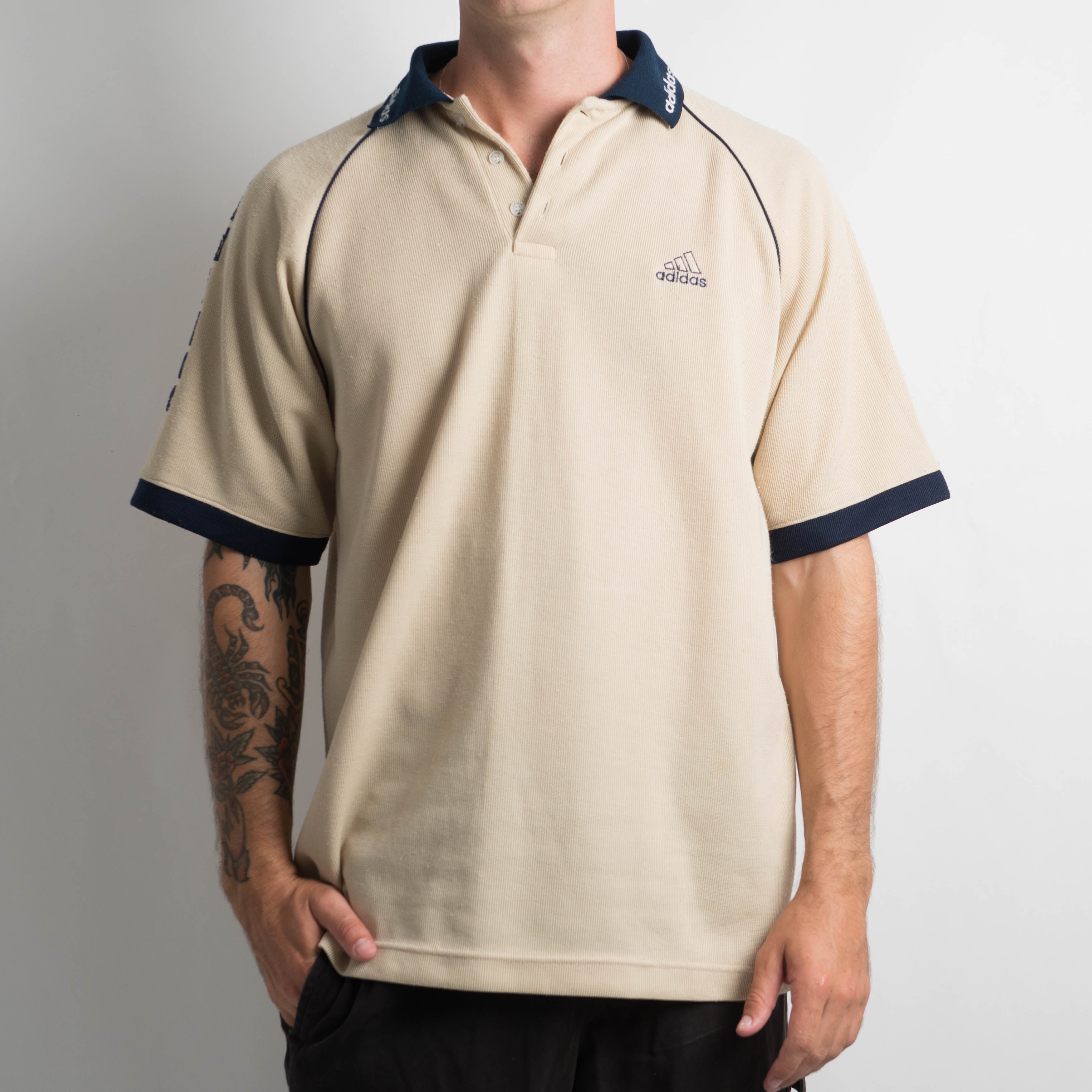 BEIGE ADIDAS POLO SHIRT