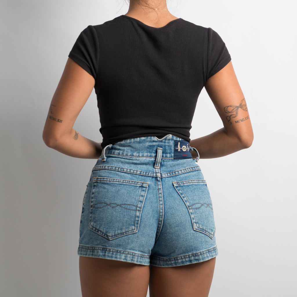 DENIM BUTTON FLY SHORTS