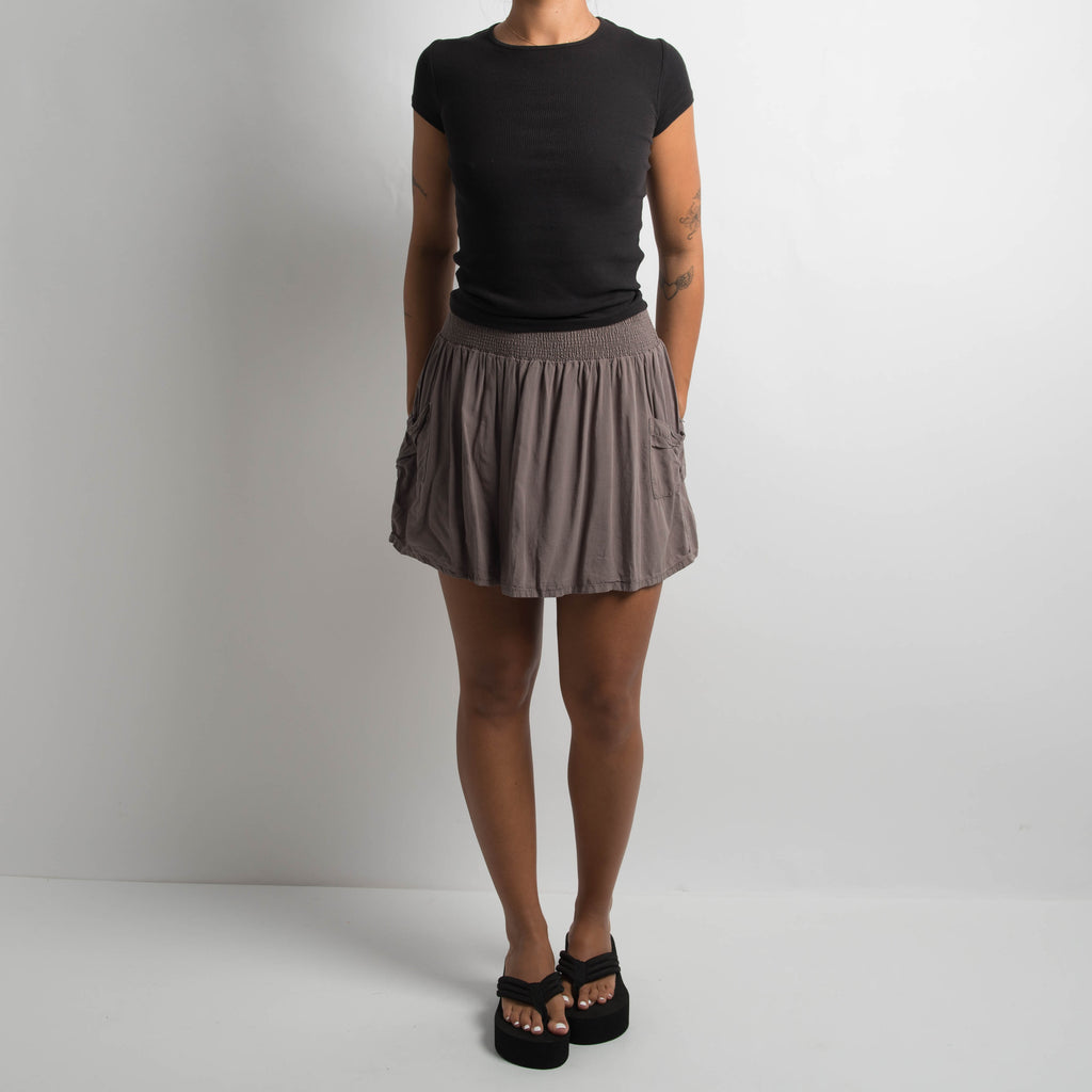 GREY RELAXED MINI SKIRT