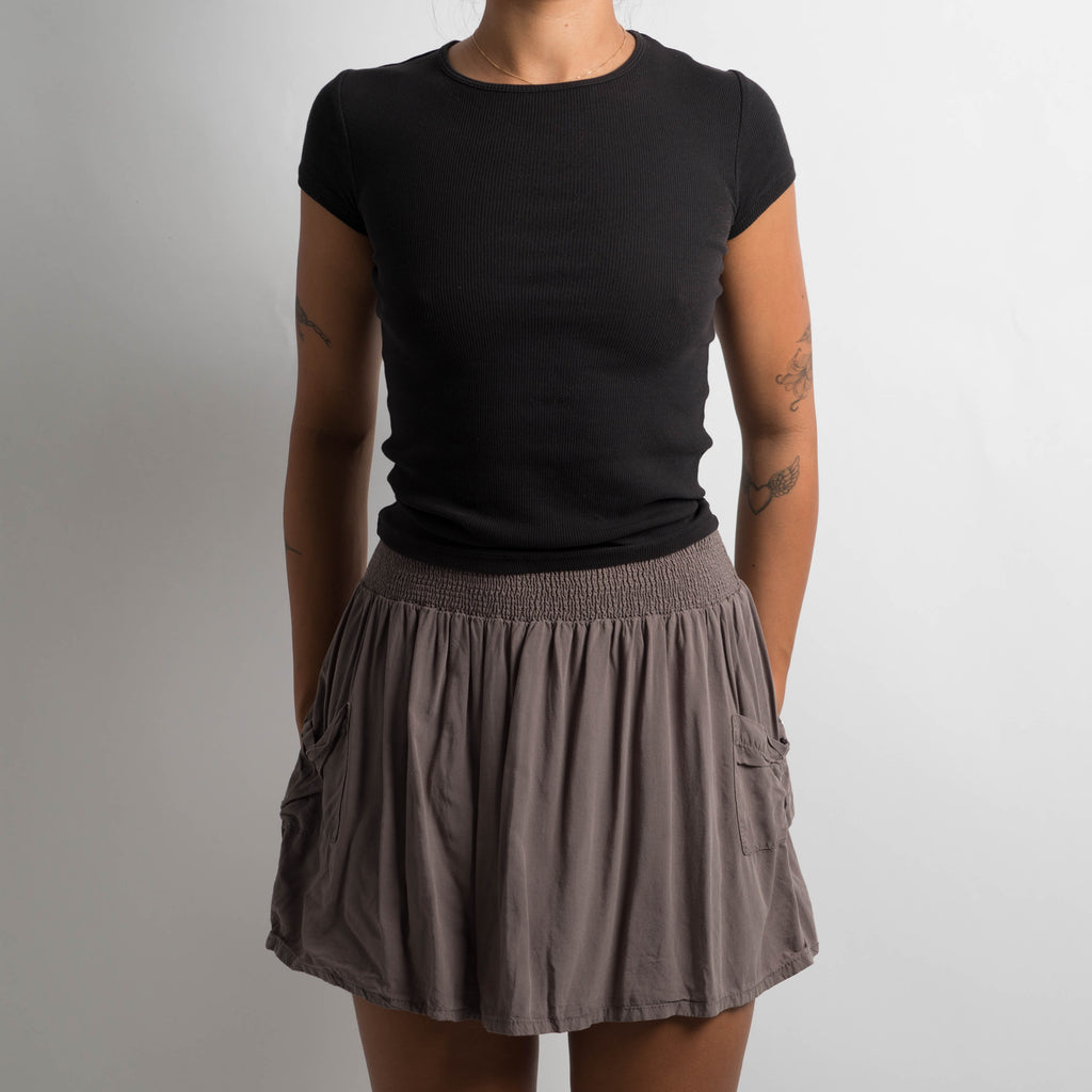 GREY RELAXED MINI SKIRT