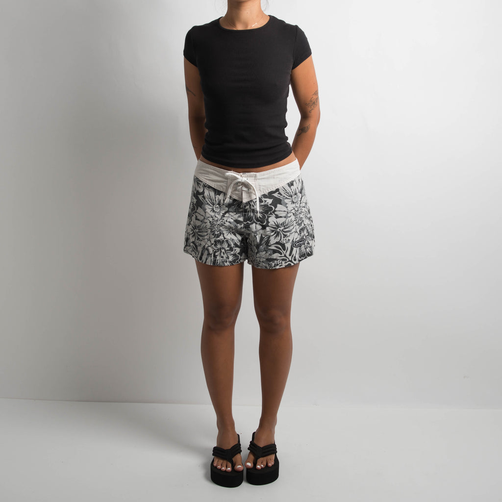 FLORAL CANVAS SHORTS