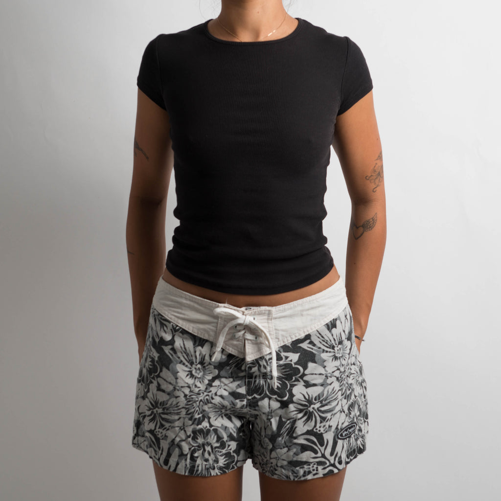 FLORAL CANVAS SHORTS