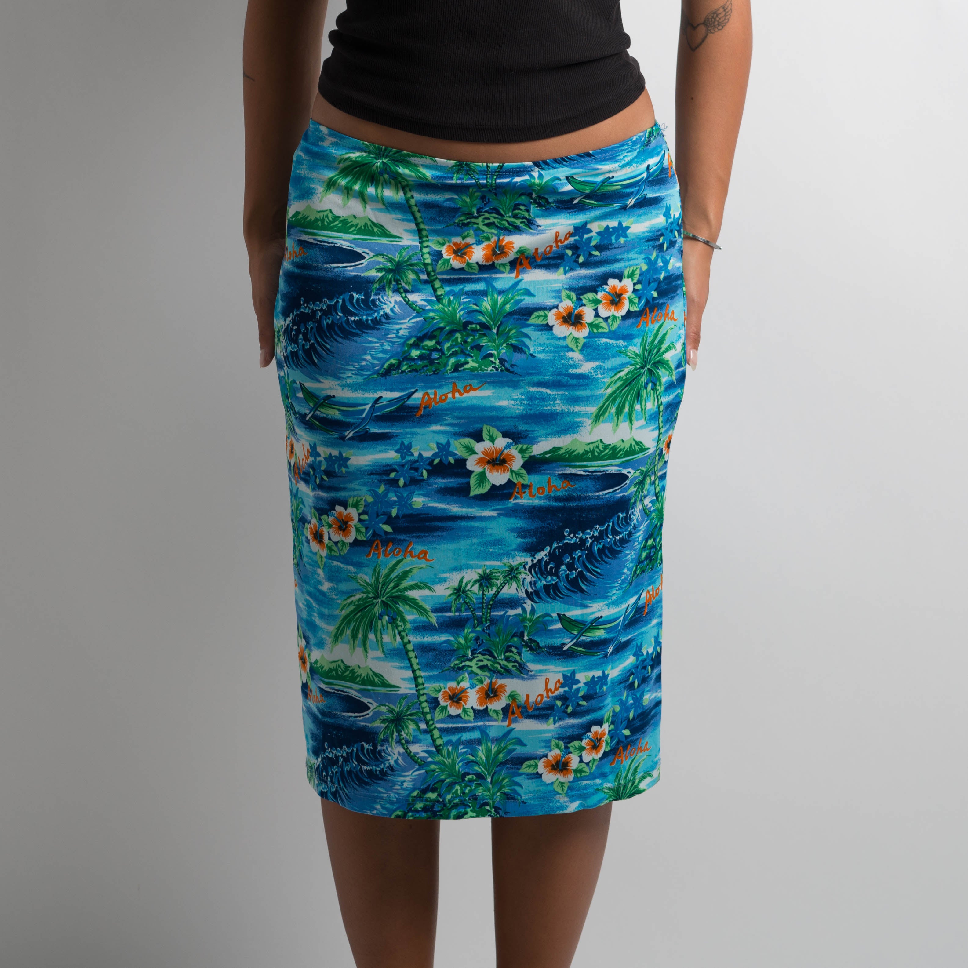 BLUE ISLAND MIDI SKIRT