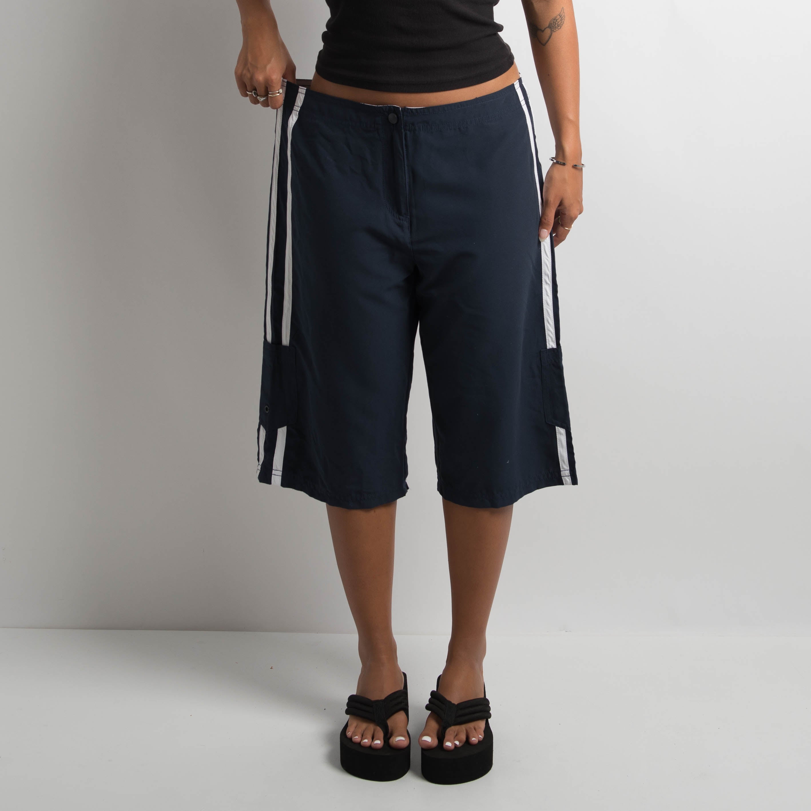 NAVY LONGLINE BOARD SHORTS