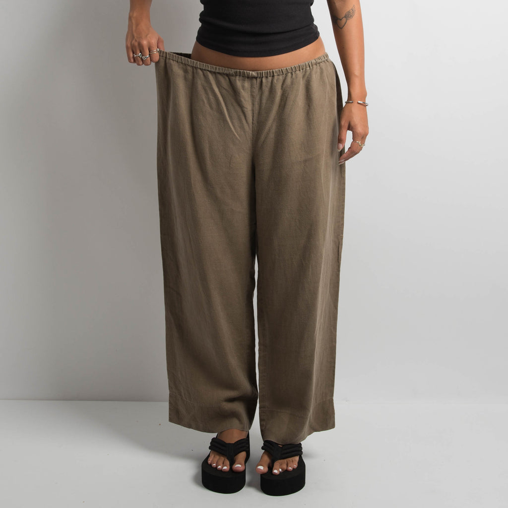BROWN LINEN PANTS