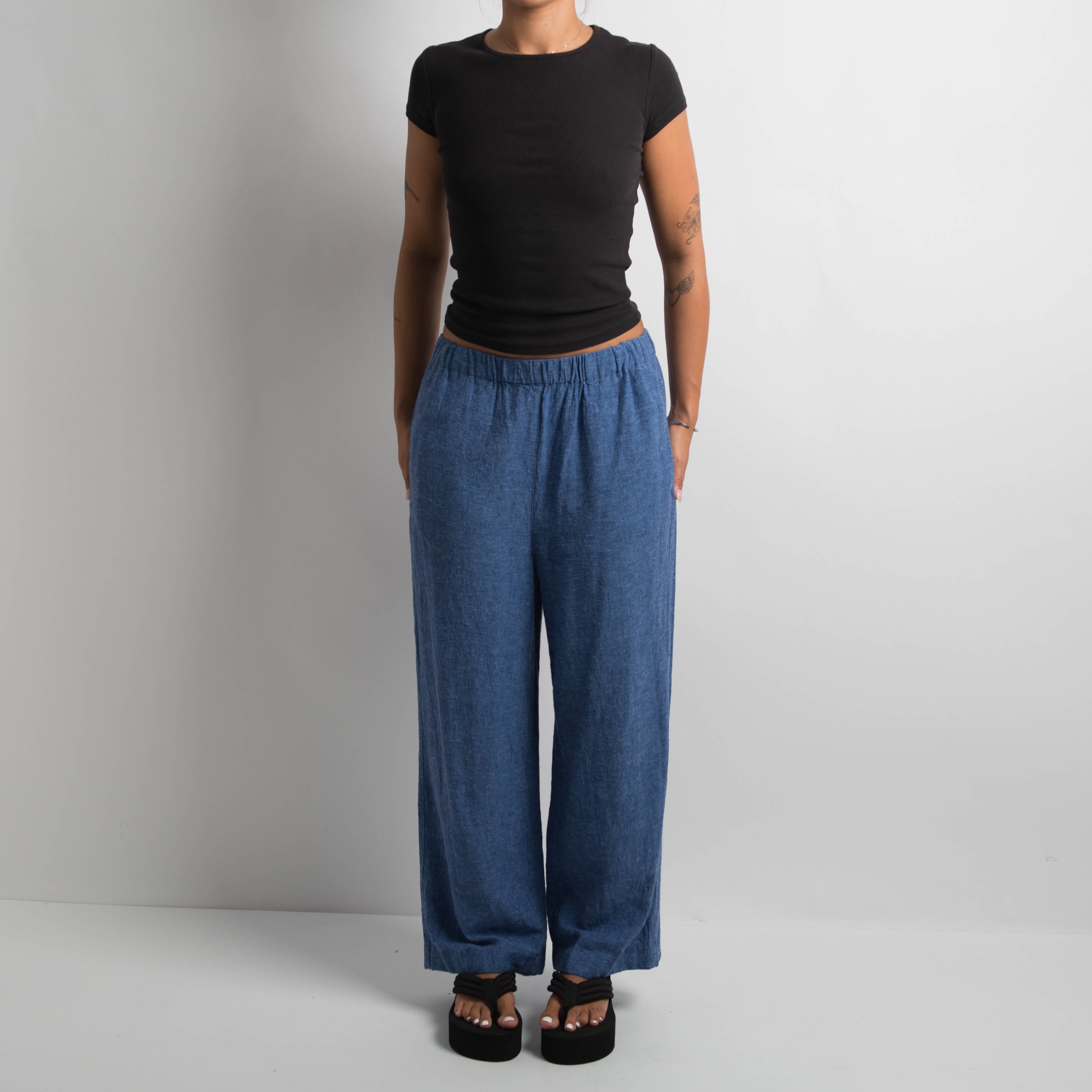 BLUE LINEN PANTS