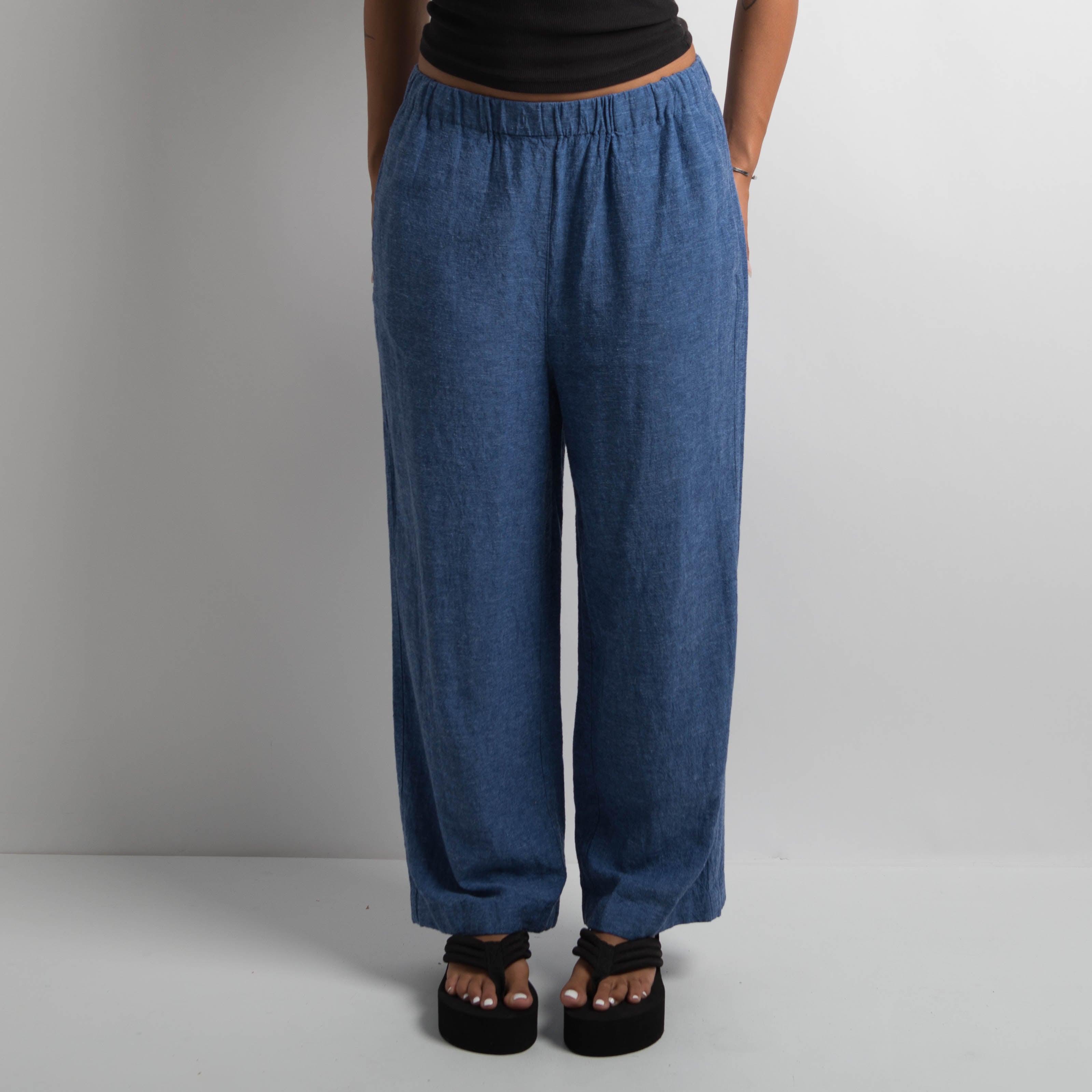 BLUE LINEN PANTS