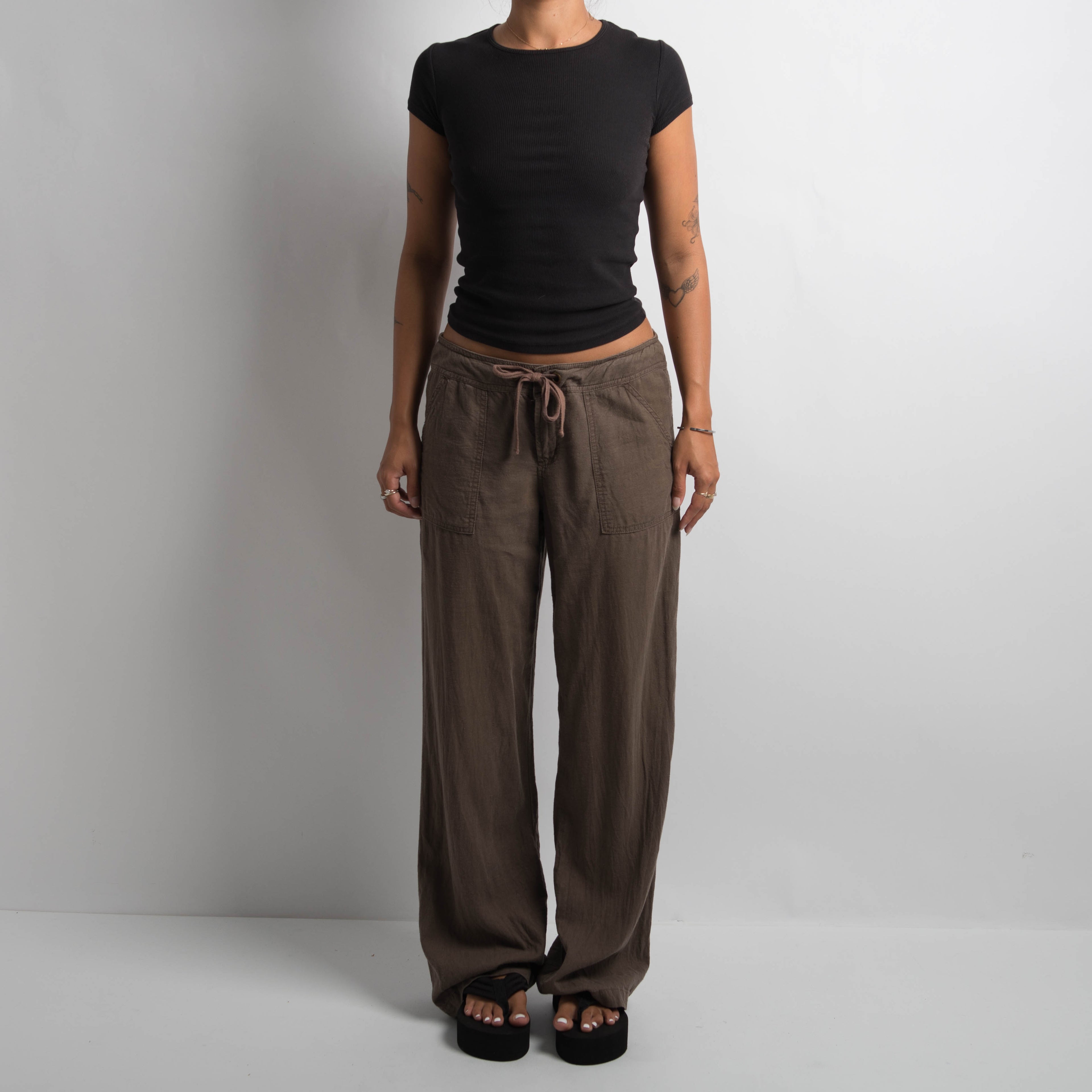 BROWN LINEN PANTS