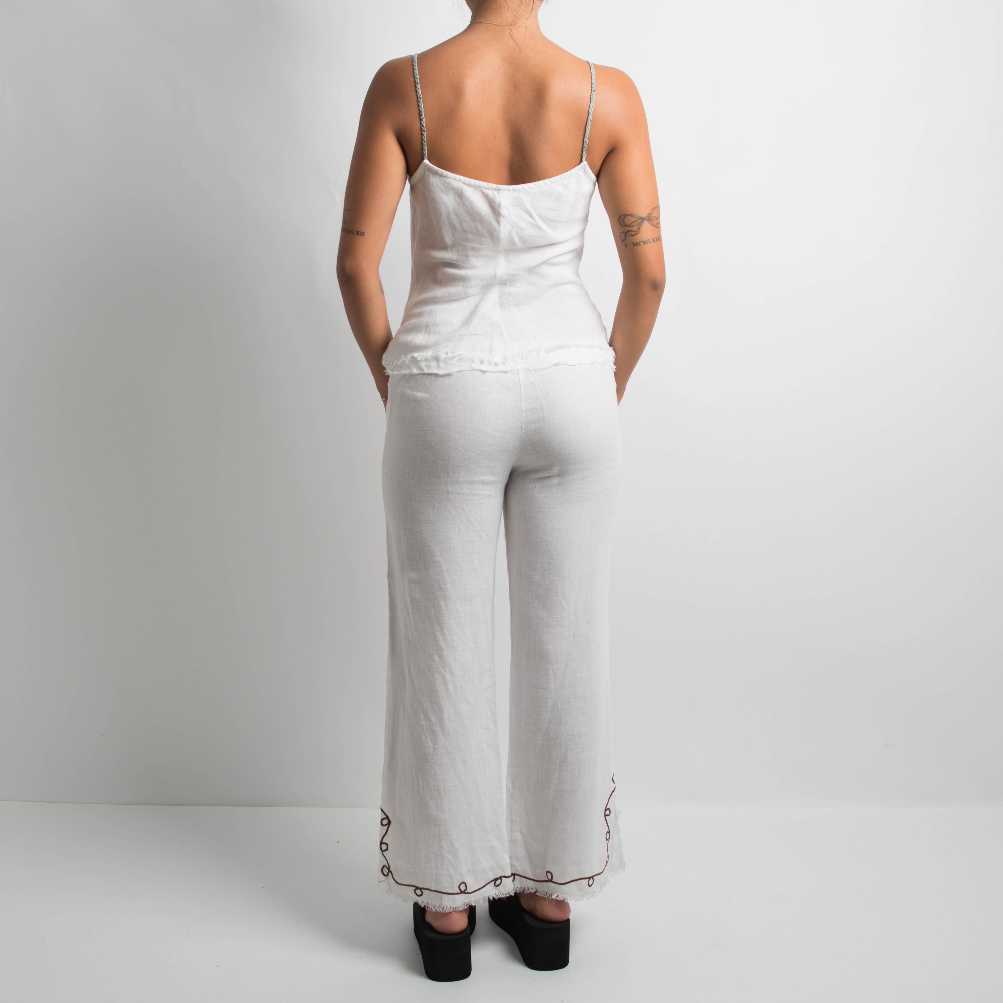 WHITE LINEN 2 PIECE SET