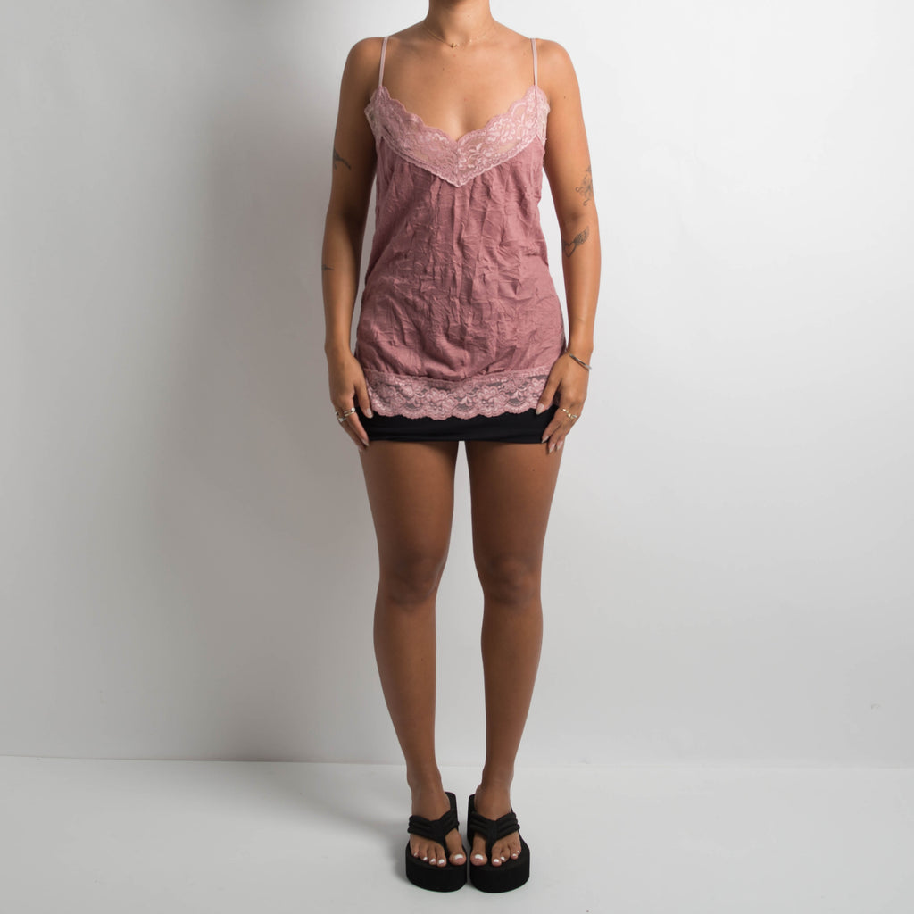 PINK LACE TRIM CAMISOLE