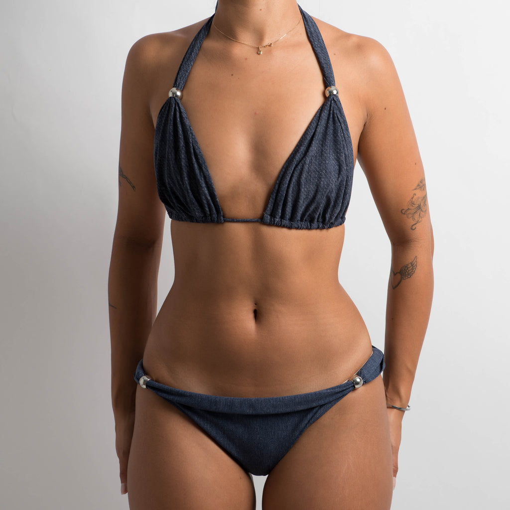 NAVY MARLE BIKINI SET