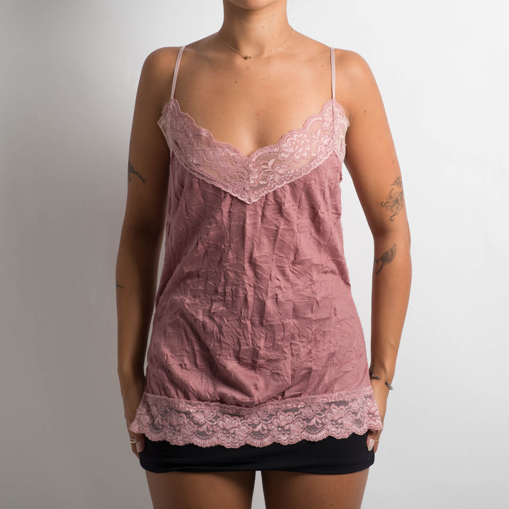 PINK LACE TRIM CAMISOLE
