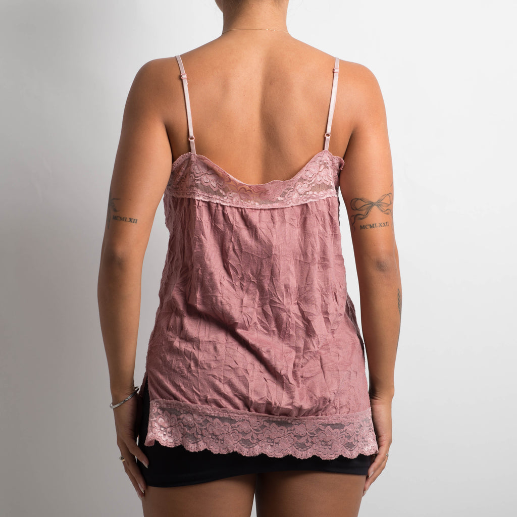 PINK LACE TRIM CAMISOLE