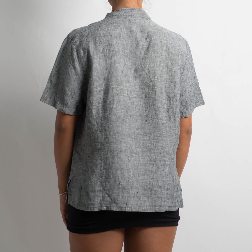 GREY LINEN BLOUSE
