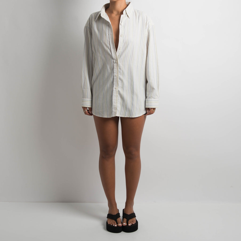 WHITE PINSTRIPE BLOUSE