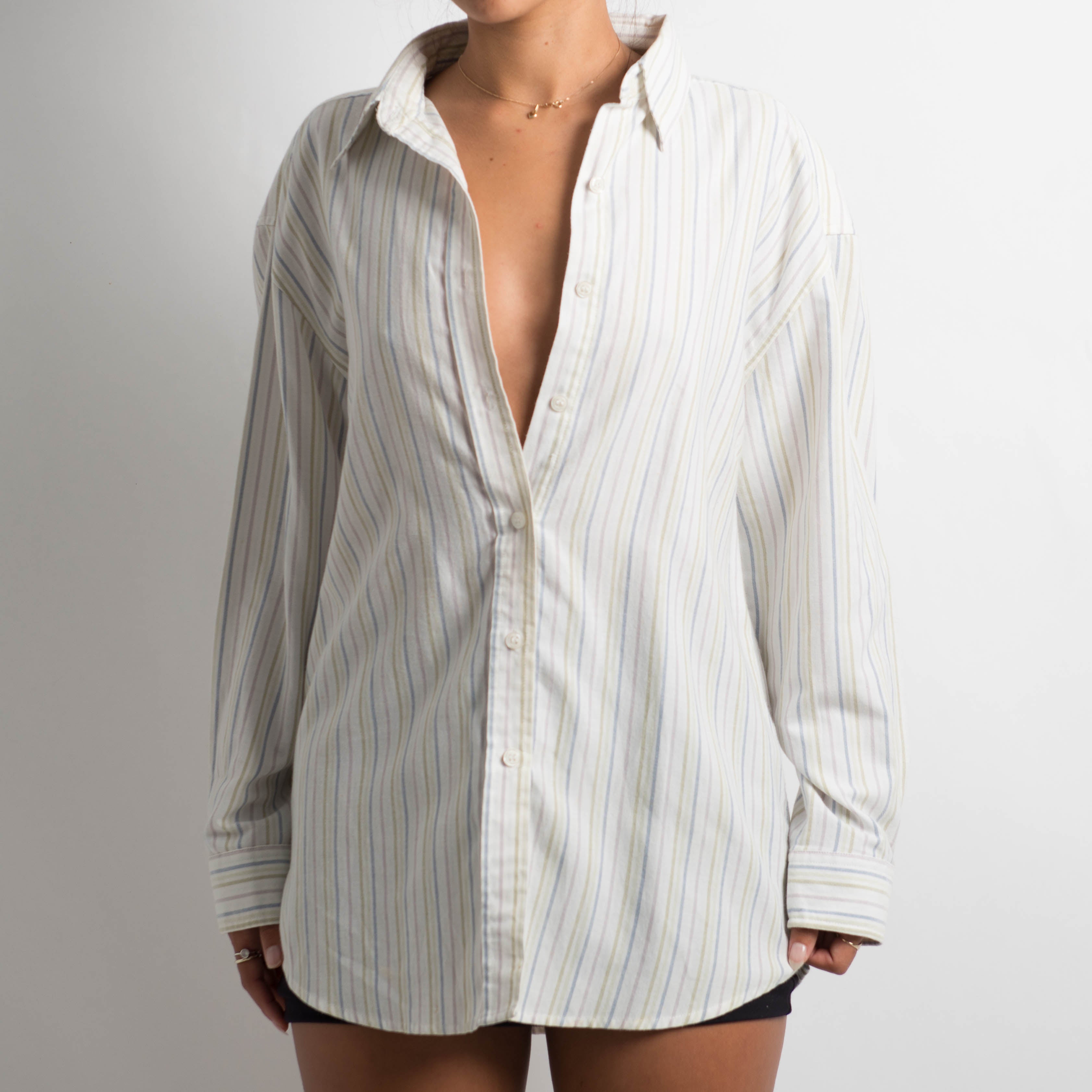 WHITE PINSTRIPE BLOUSE
