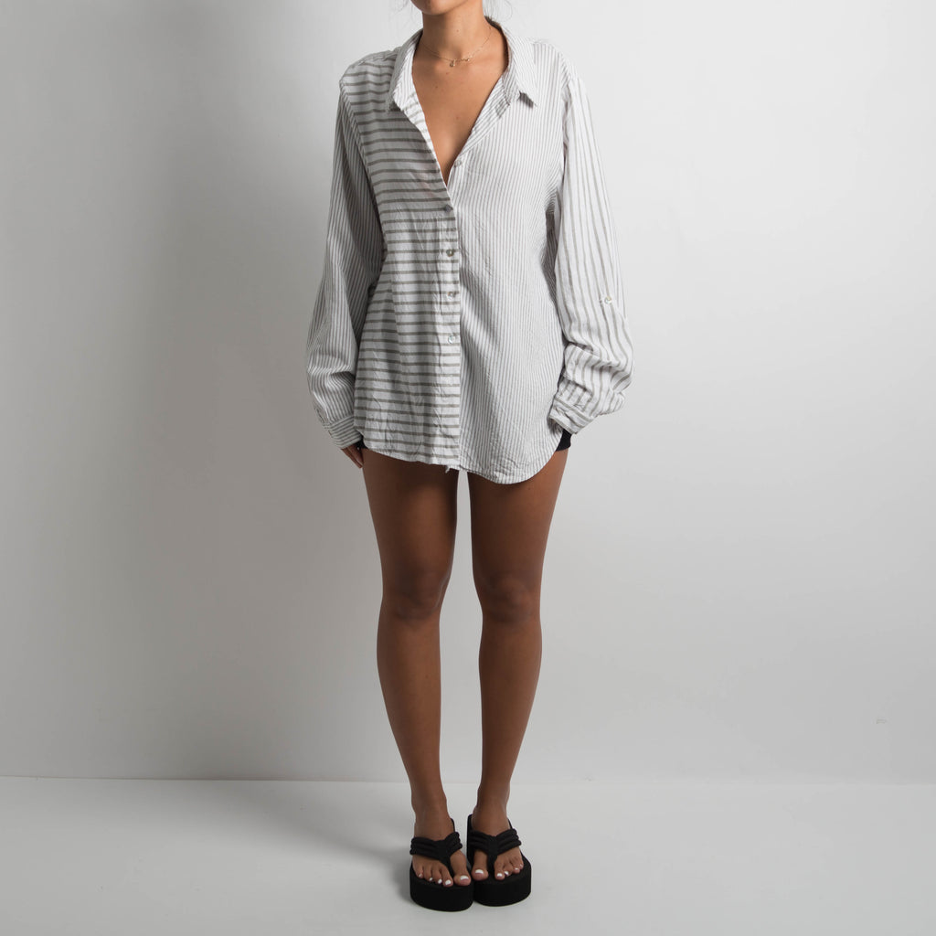 STRIPED LINEN BLOUSE