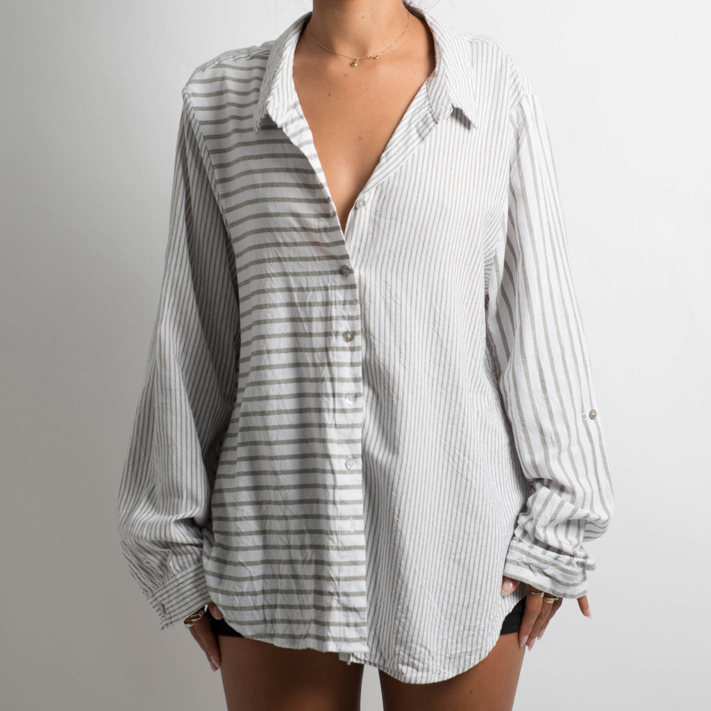 STRIPED LINEN BLOUSE