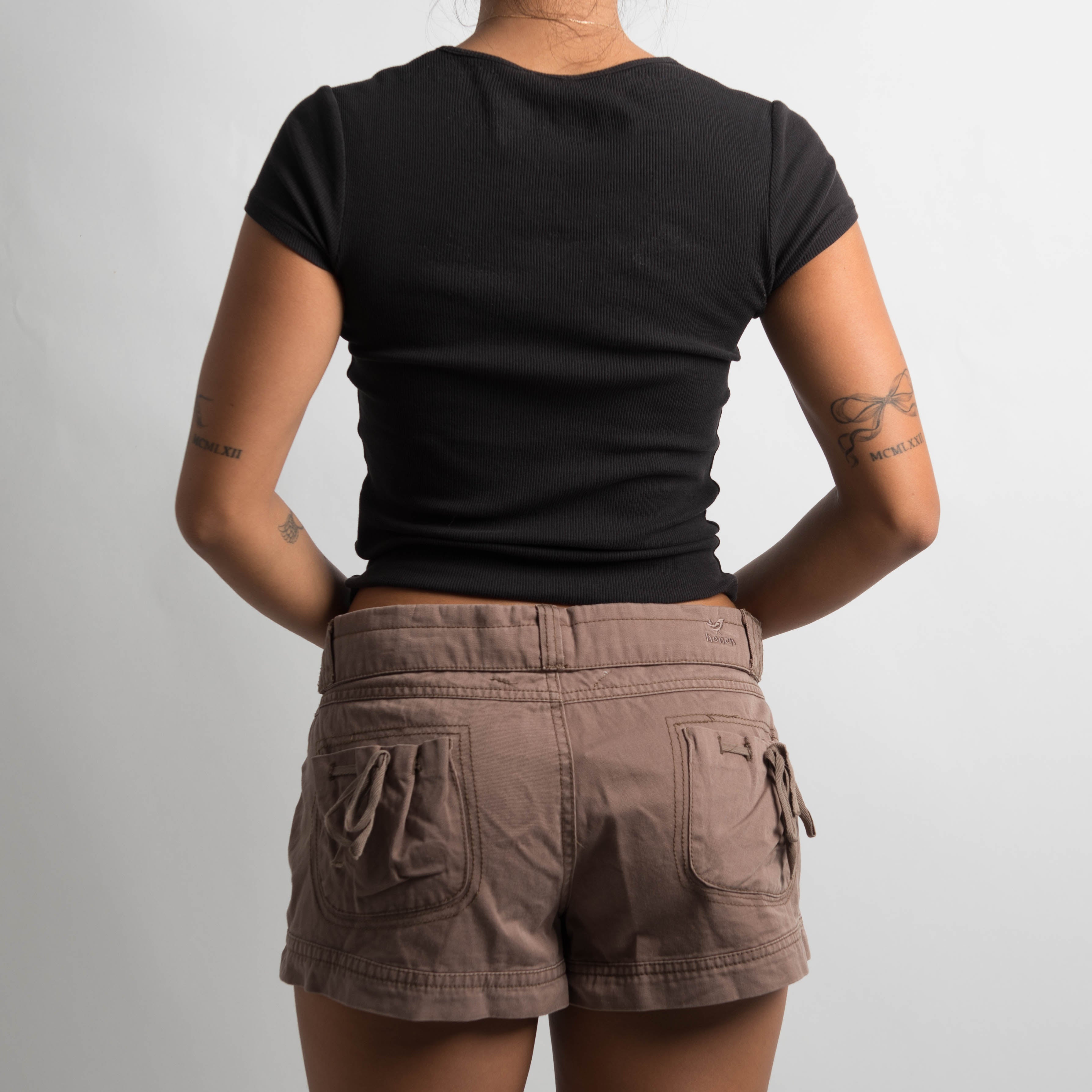 BROWN LOW RISE SHORTS