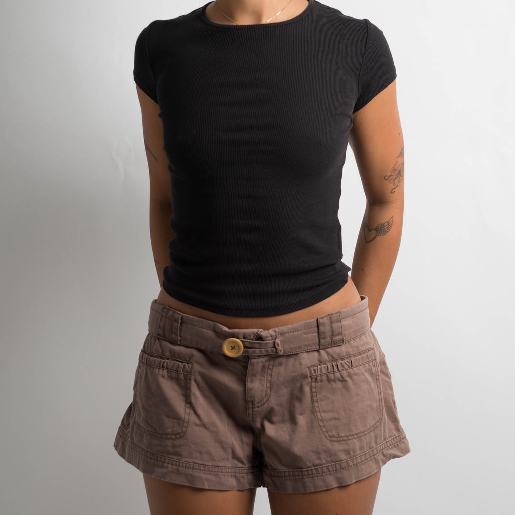 BROWN LOW RISE SHORTS