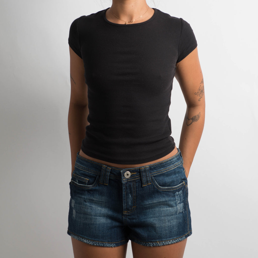 DARK WASH DENIM SHORTS