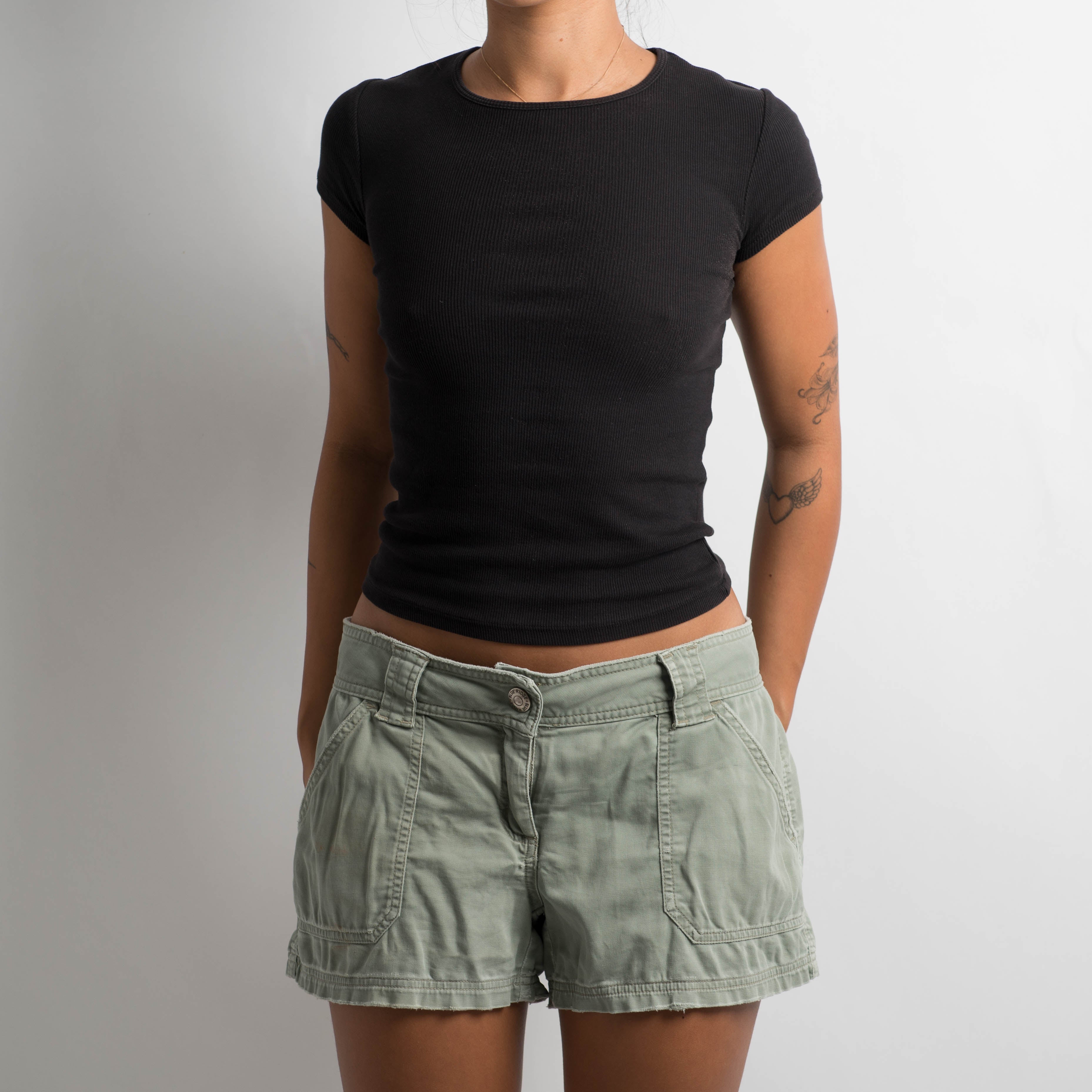 KHAKI COTTON SHORTS