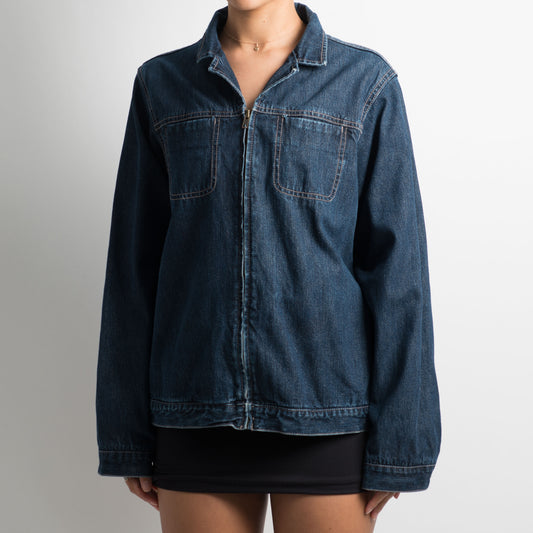 ZIP FRONT DENIM JACKET