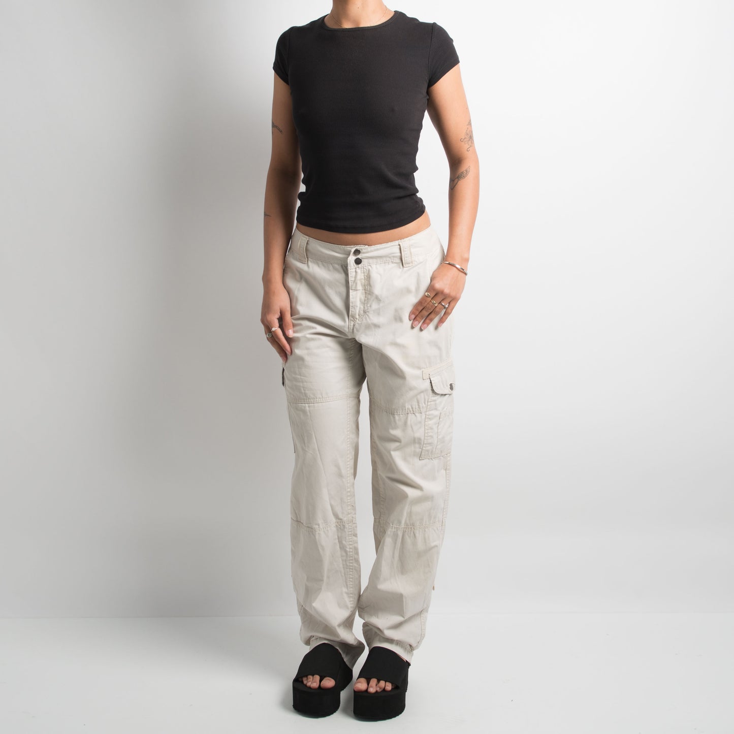 CREAM UTILITY PANTS