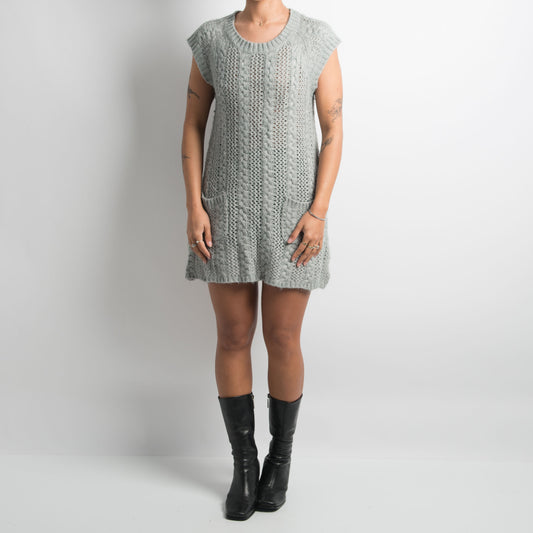 GREY KNIT MINI DRESS