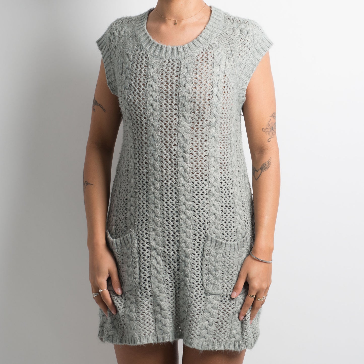 GREY KNIT MINI DRESS