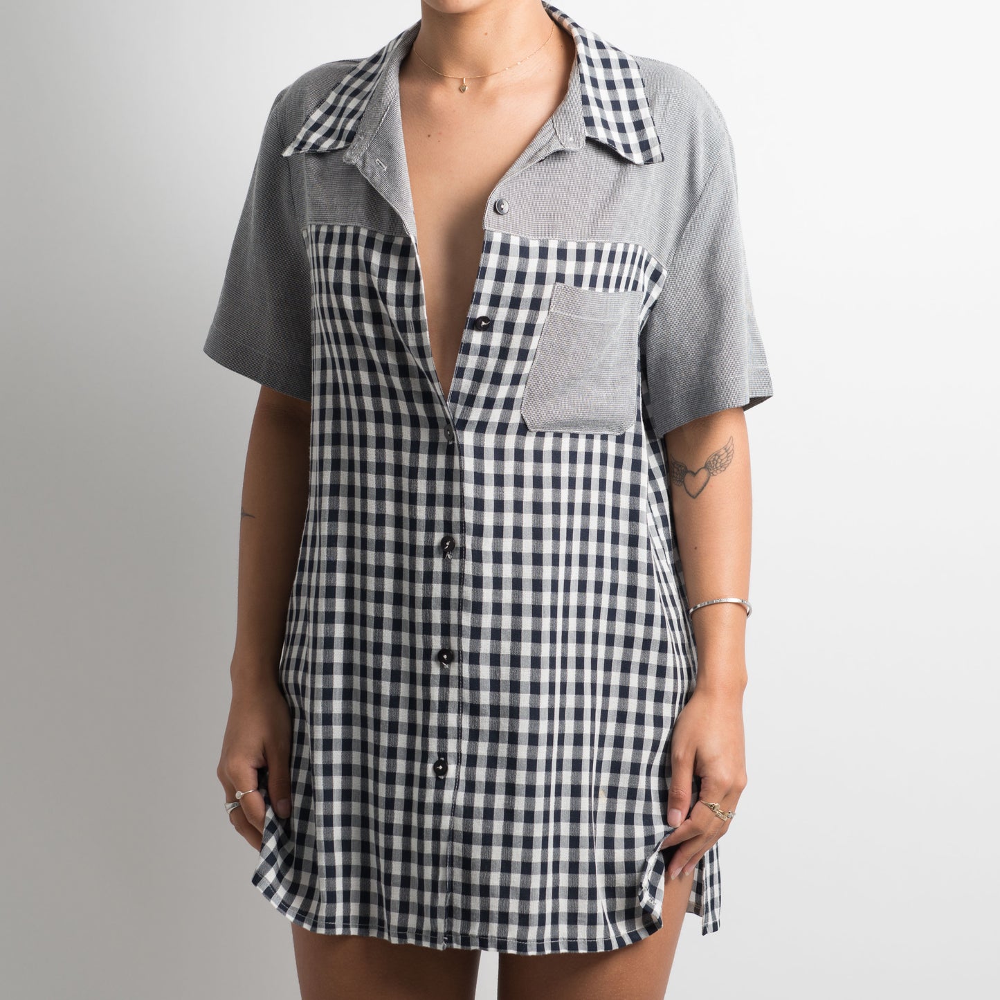 PLAID SHORT SLEEVE BUTTON UP