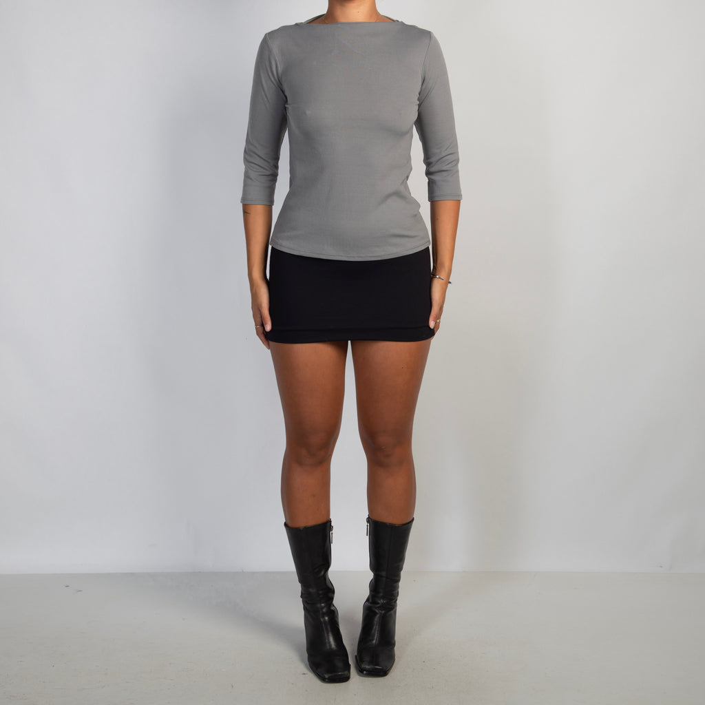 GREY 3/4 SLEEVE TOP