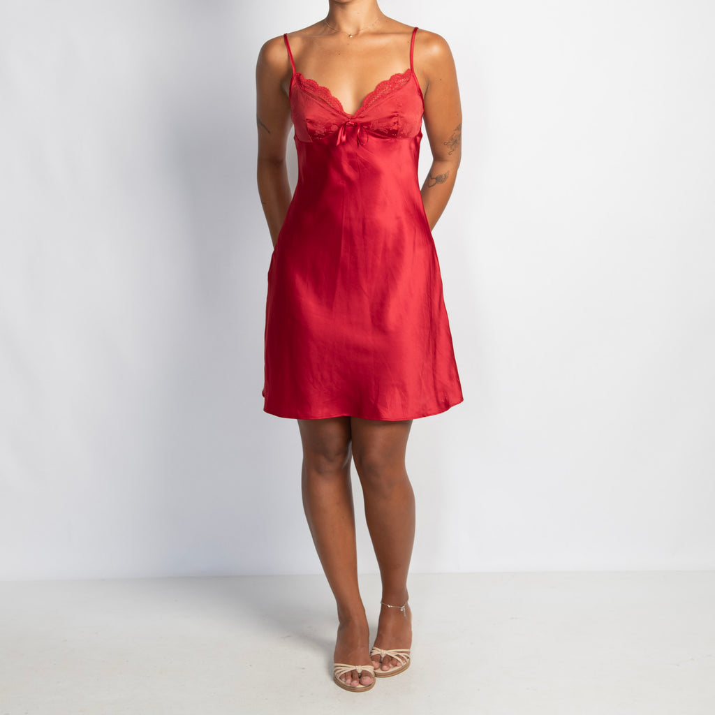 RED SATIN CHEMISE