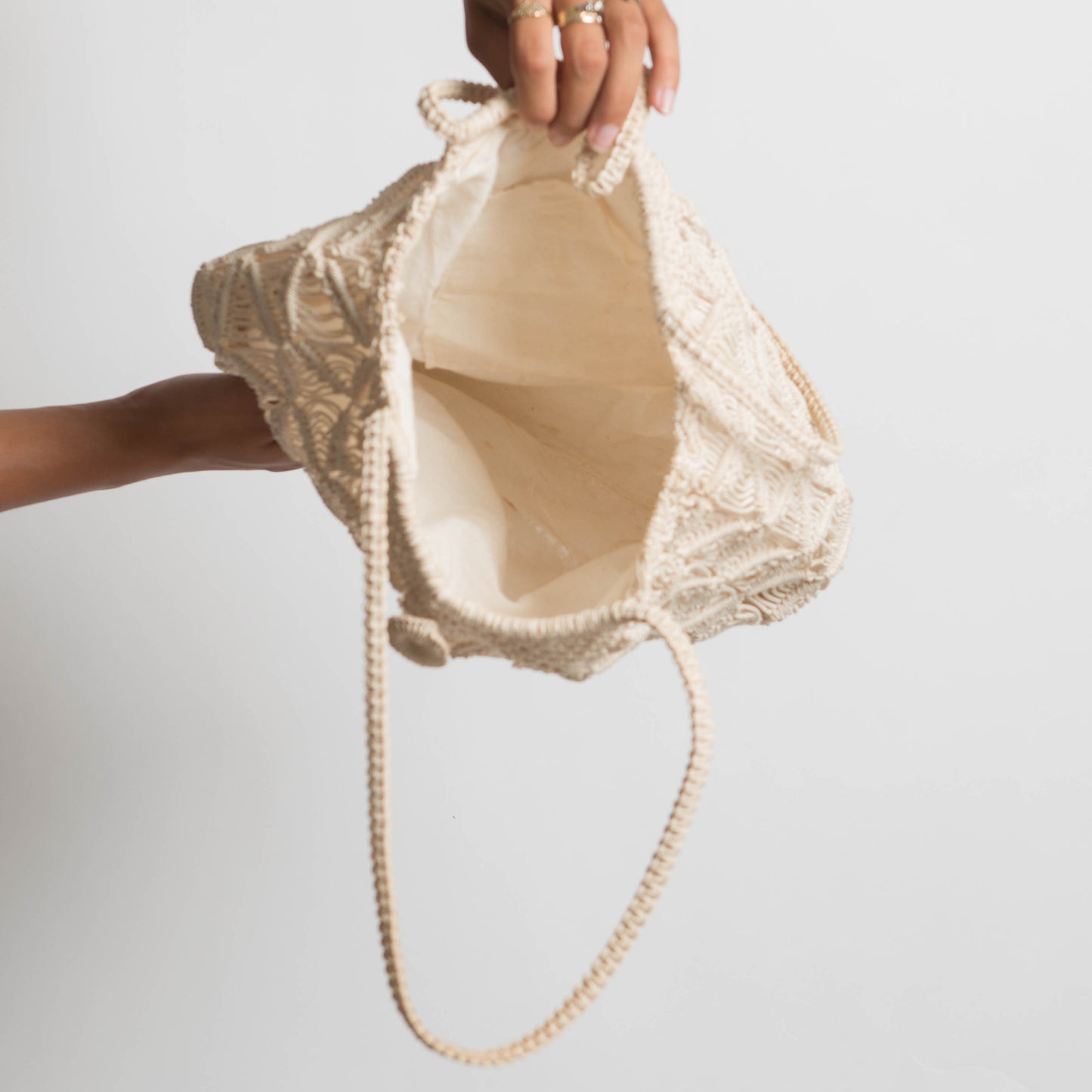 CREAM CROCHET BAG