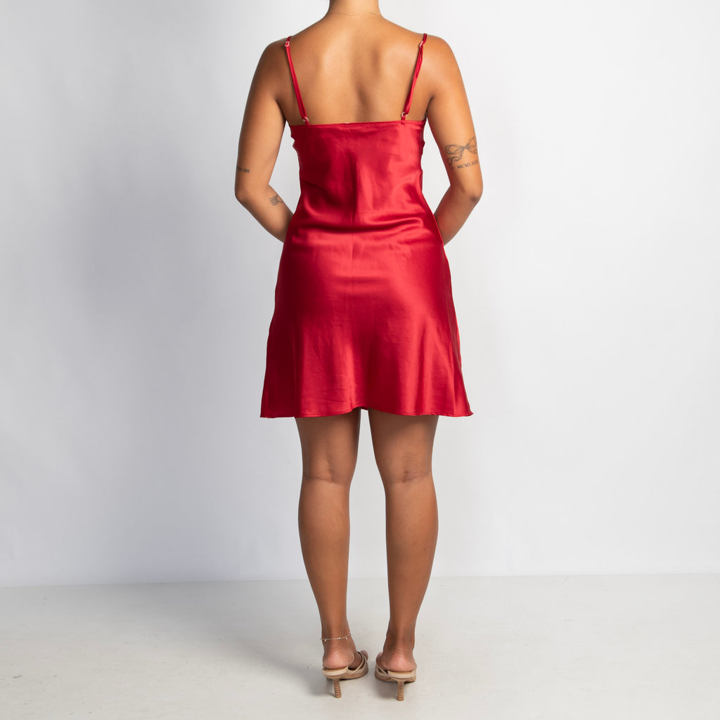 RED SATIN CHEMISE