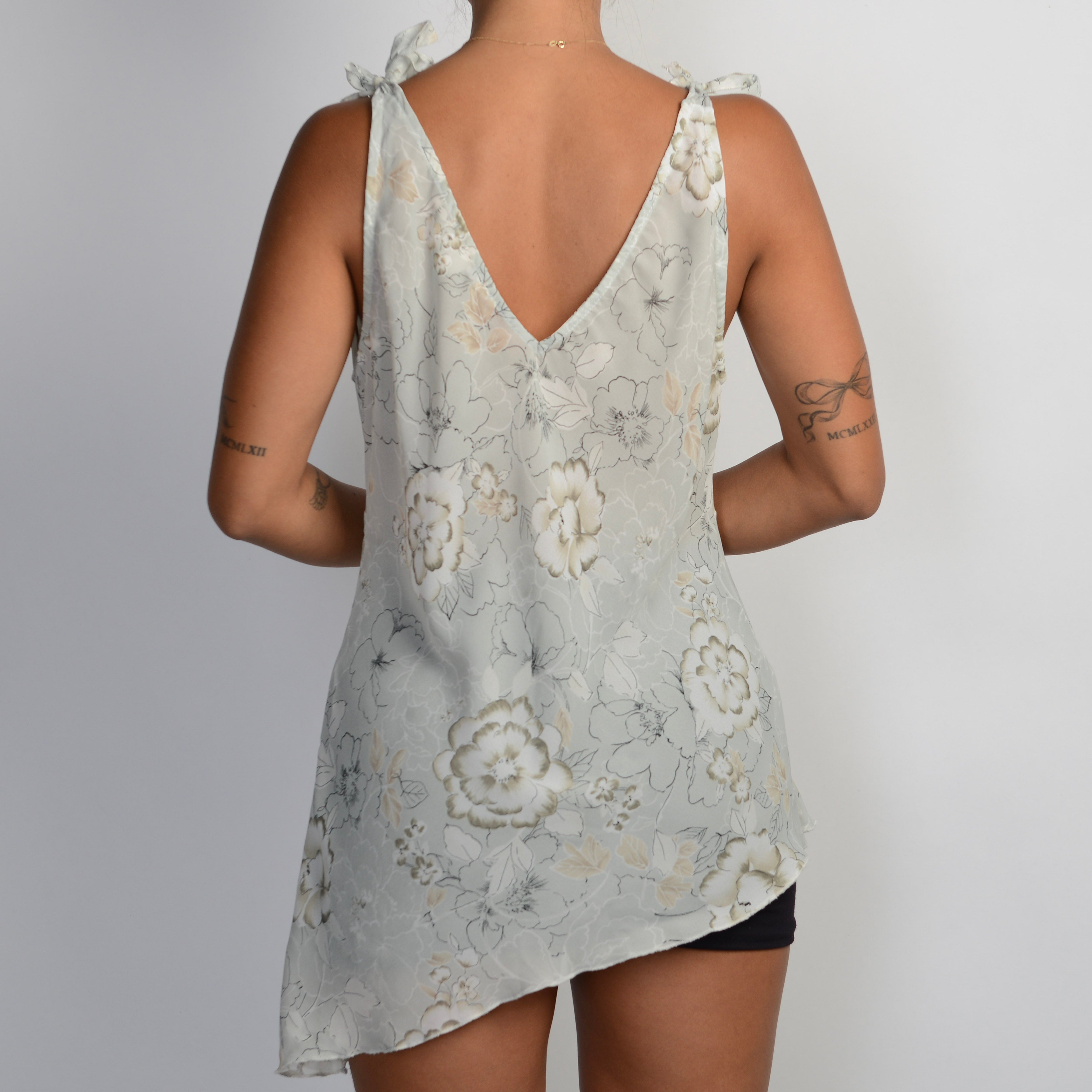 FLORAL ASYMMETRIC TOP