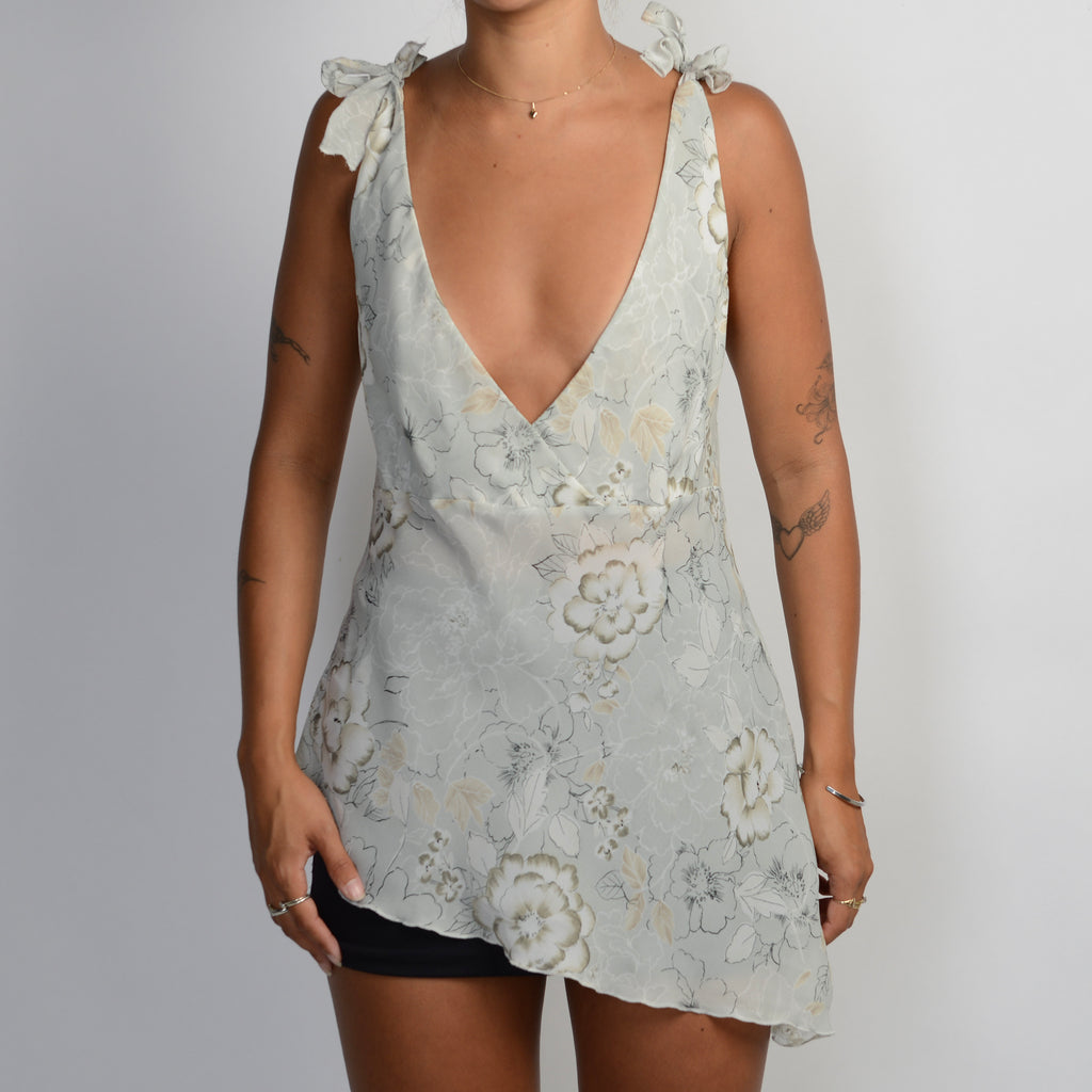 FLORAL ASYMMETRIC TOP