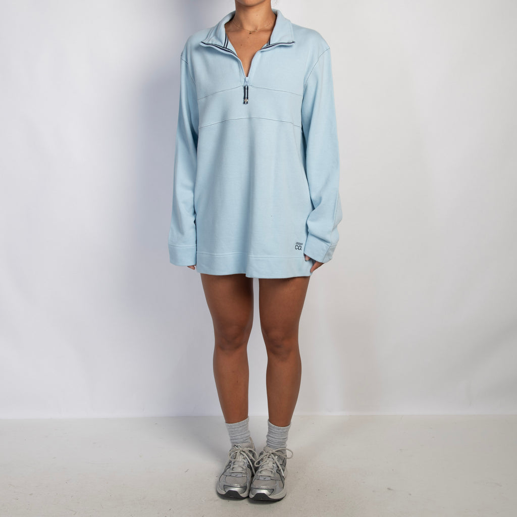 BLUE 1/4 ZIP SWEATER