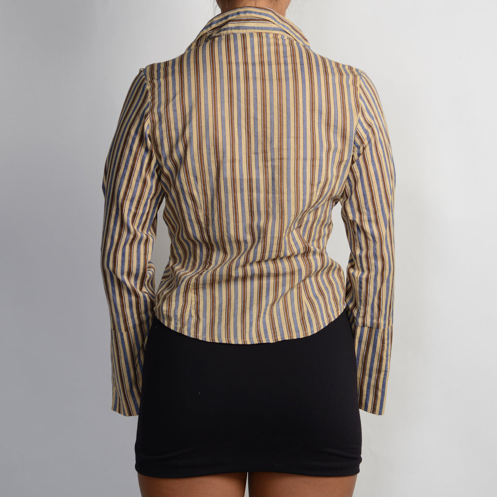BROWN STRIPE BLOUSE