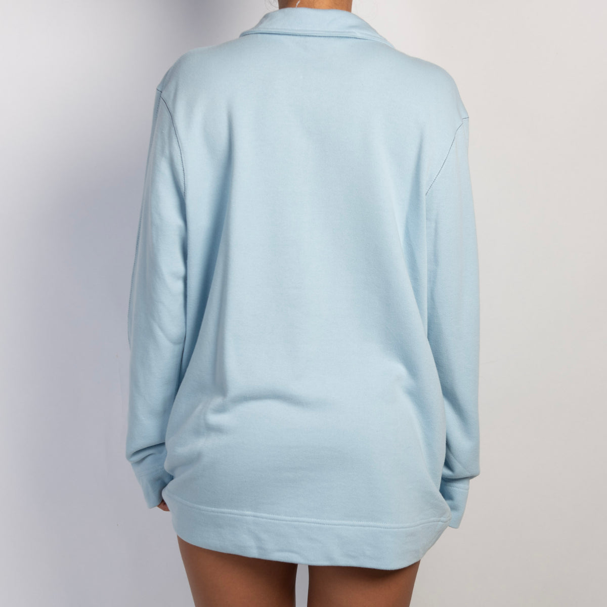 BLUE 1/4 ZIP SWEATER