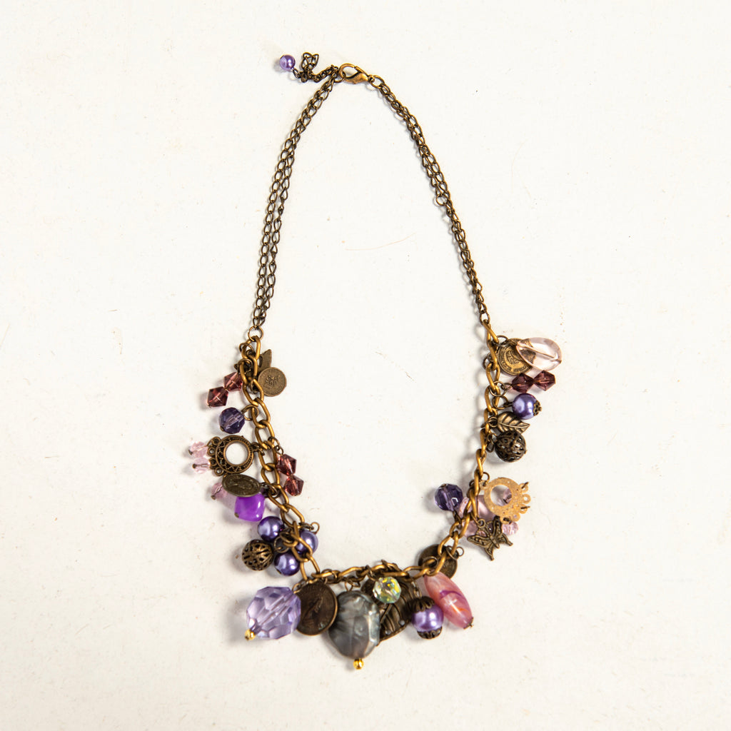 PURPLE BEADED NECKLACE